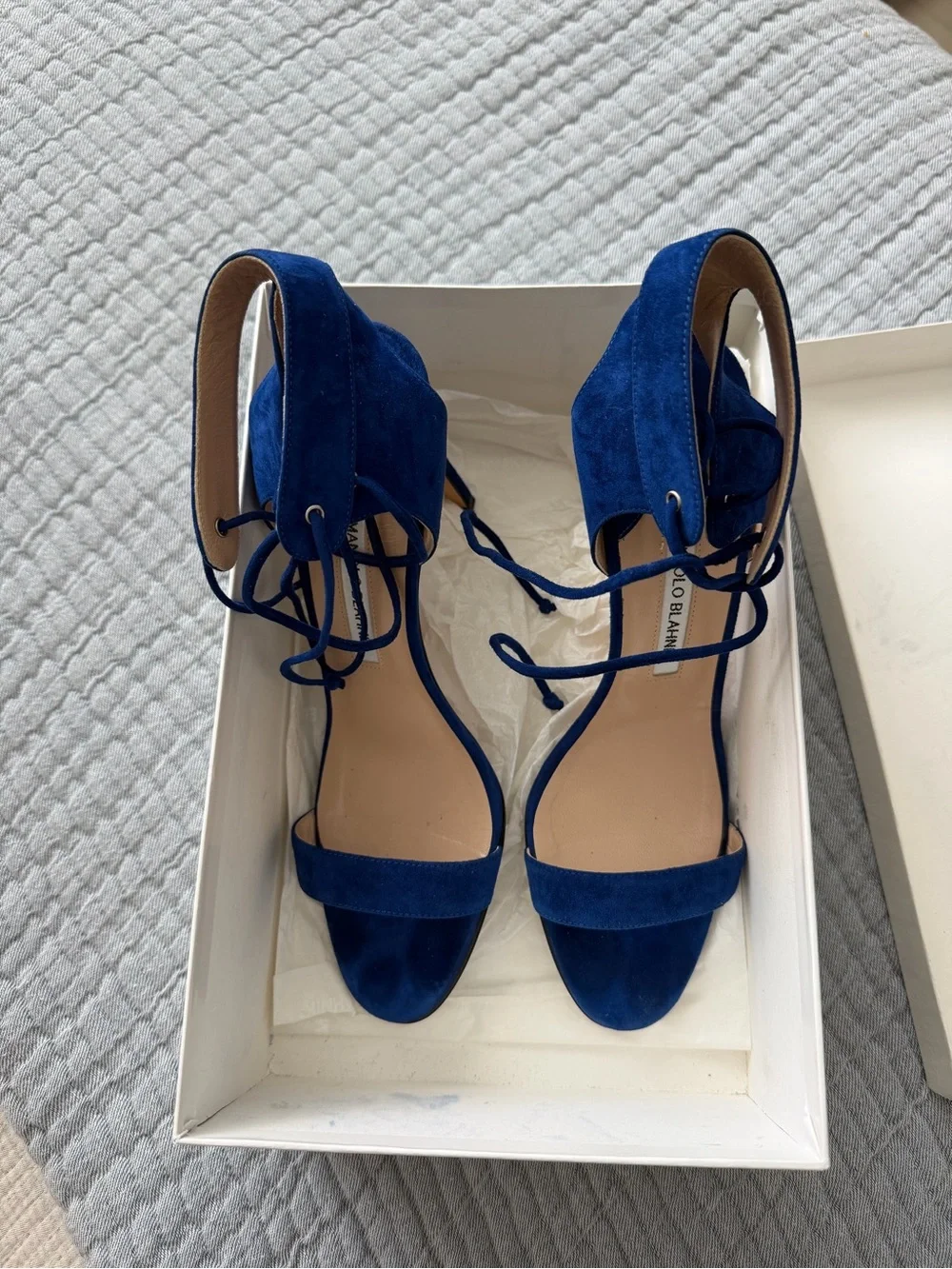 Manolo Blahnik Laramod Cobalt Blue Sz. 39.5 Originally $815